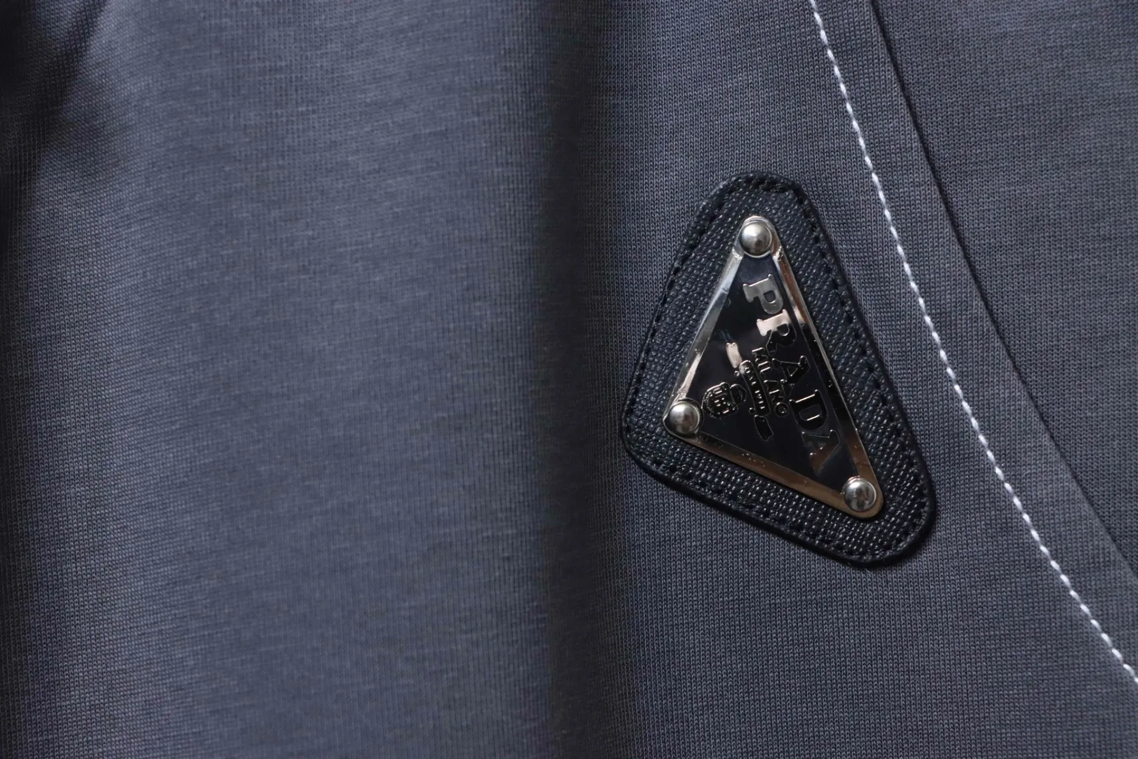 Casual Trousers with Triangle Logo Patch - Brand Logo
