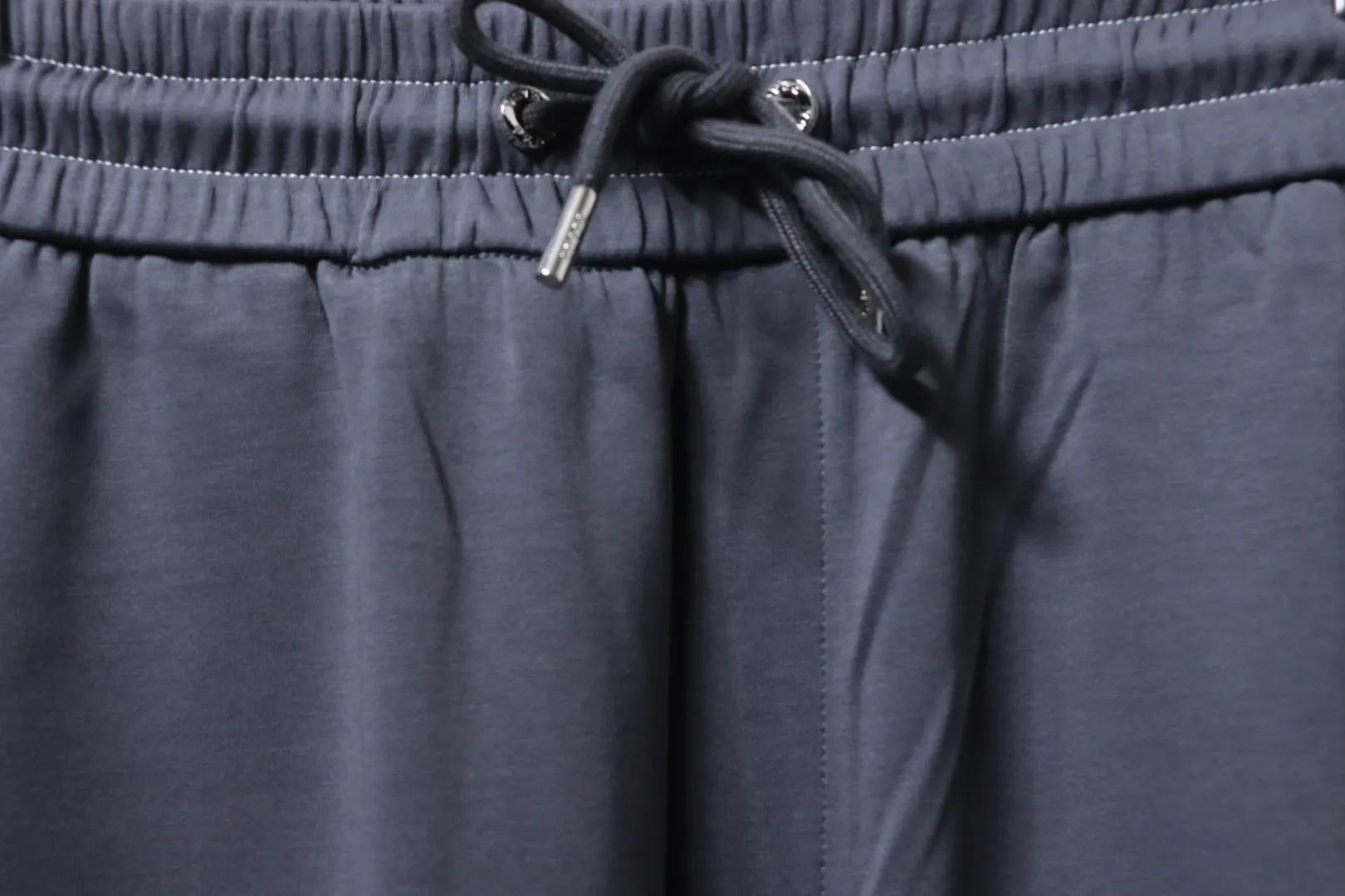 Casual Trousers with Triangle Logo Patch - Drawstring