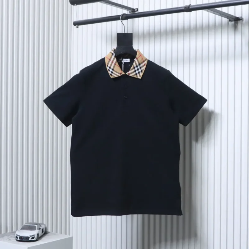 Check Collar Short Sleeve Polo T-Shirt