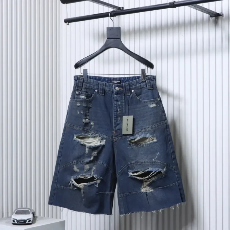 Distressed Baggy Denim Shorts