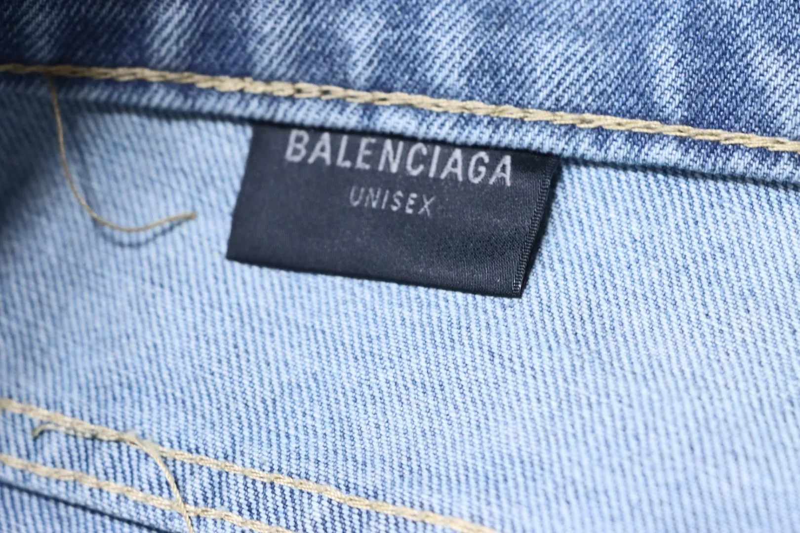 Distressed Denim Shorts - Brand Label Balenciaga Brand Label