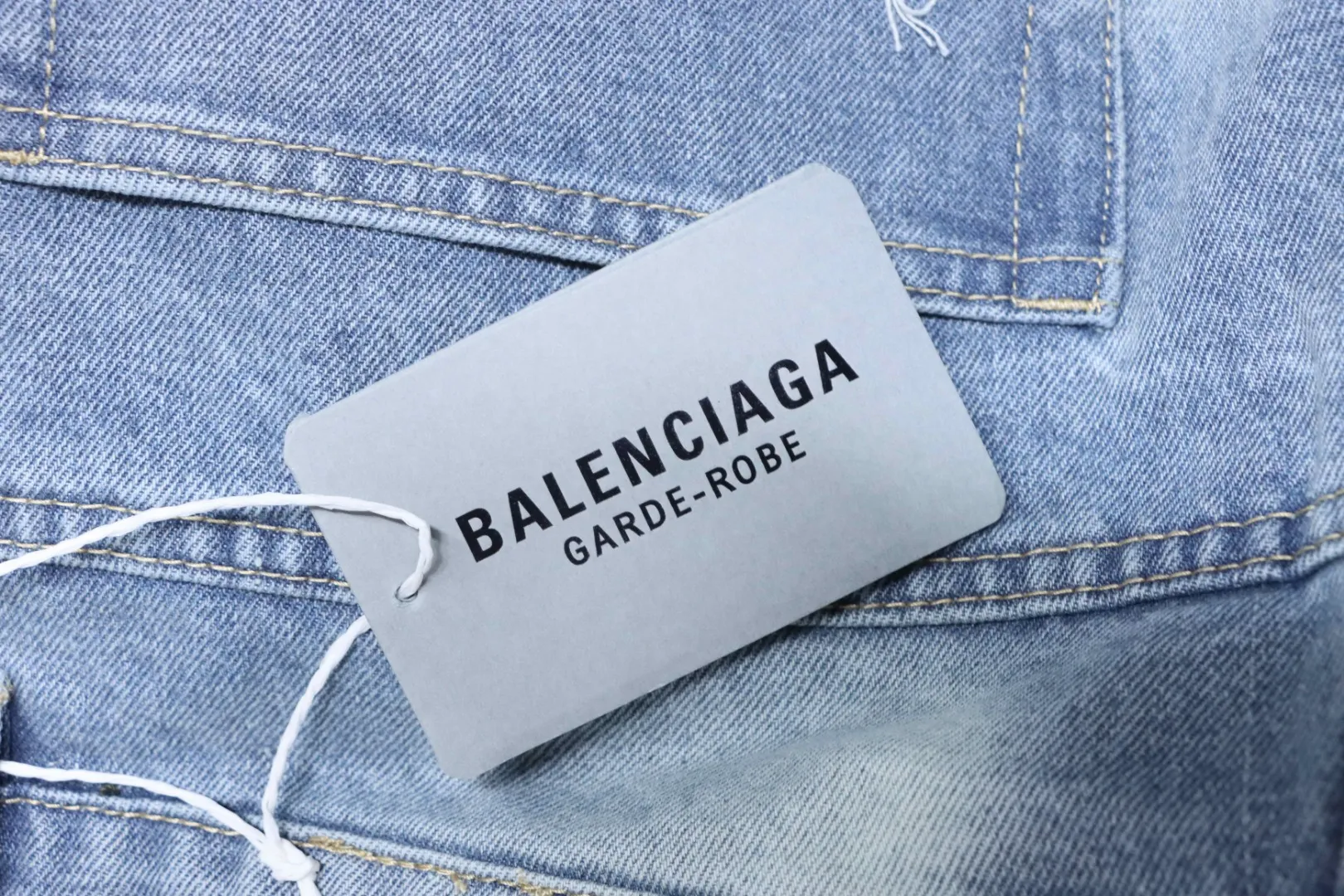 Distressed Denim Shorts - Hangtag Balenciaga Hangtag