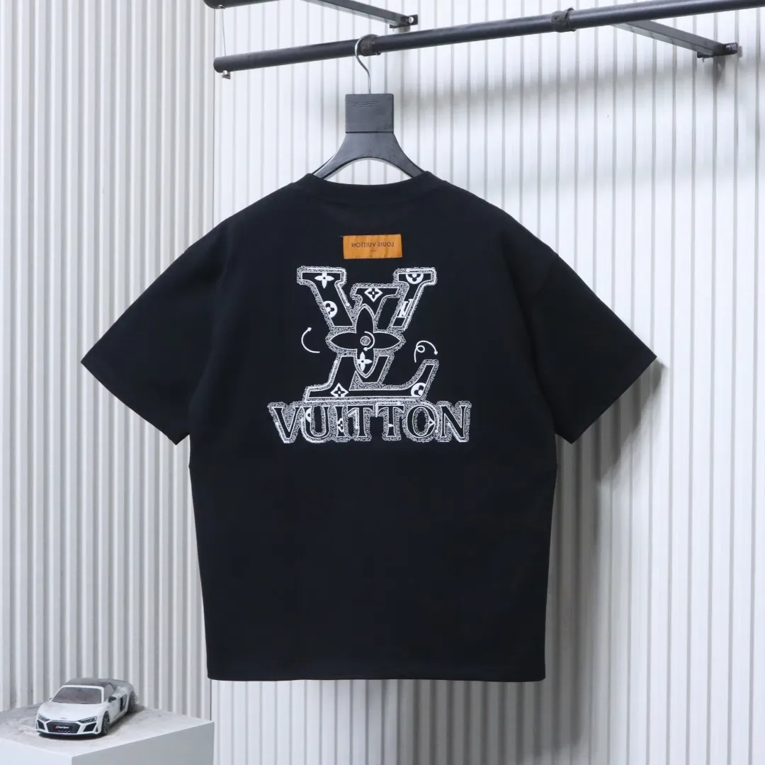Embroidered Logo Short Sleeve T-Shirt - Rear View Black