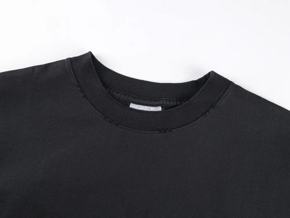 Gothic Logo Print Cotton T-Shirt - Neckline
