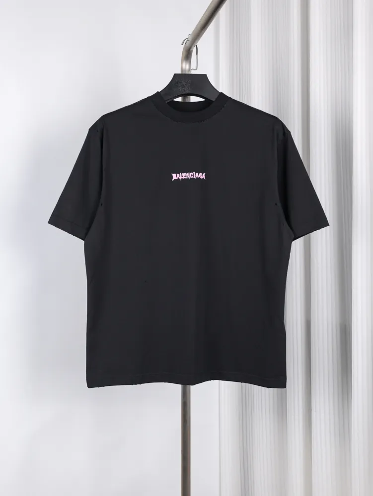 Gothic Logo Print Cotton T-Shirt
