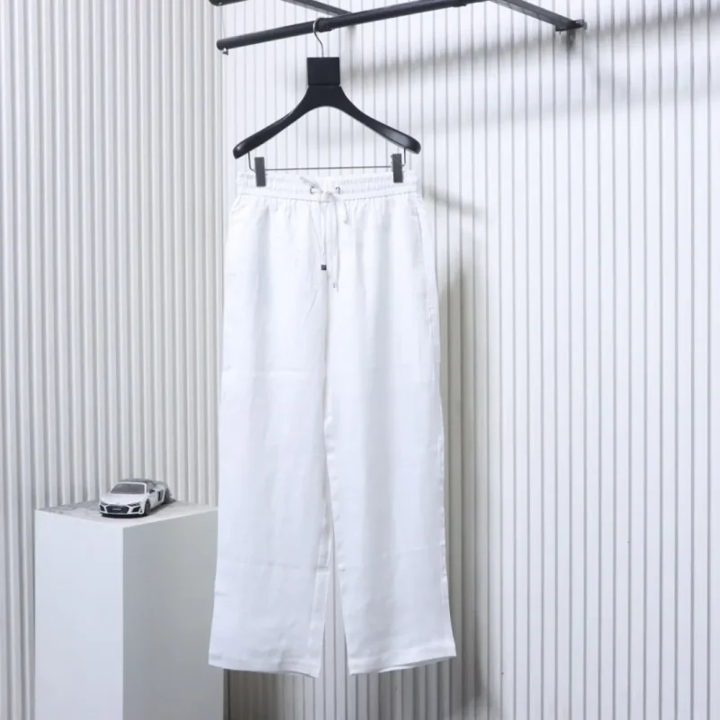 Haute Couture Linen Drawstring Casual Trousers