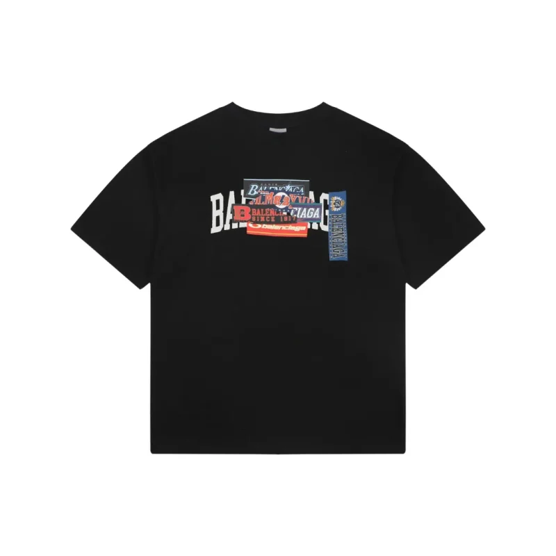 Layered Label Print Oversized T-Shirt