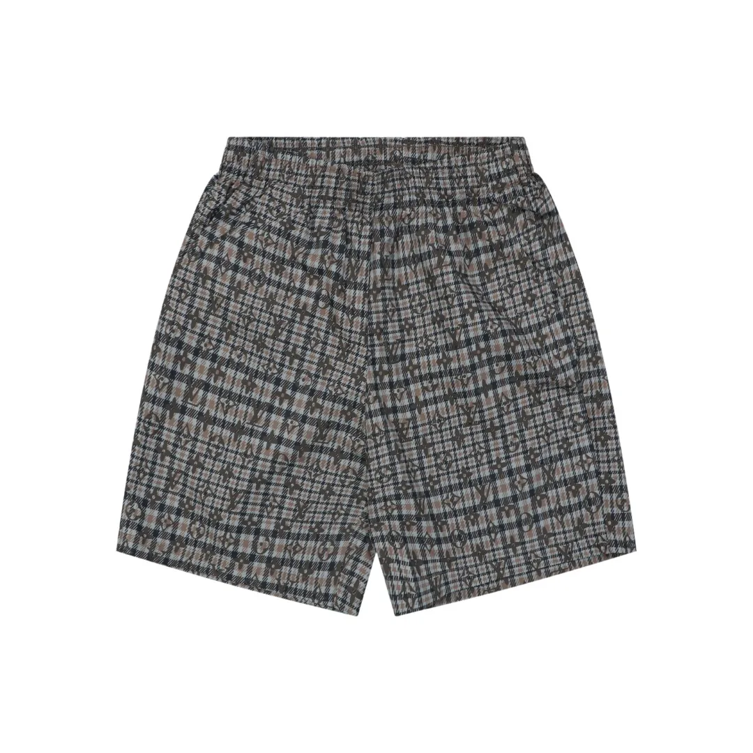 Monogram Plaid Casual Shorts