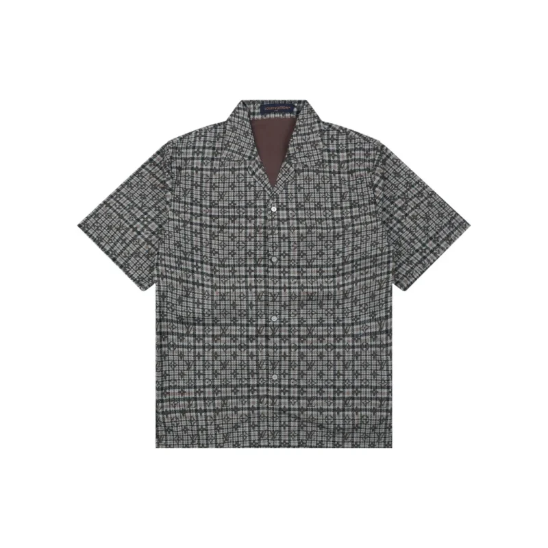 Monogram Plaid Cuban Collar T-Shirt