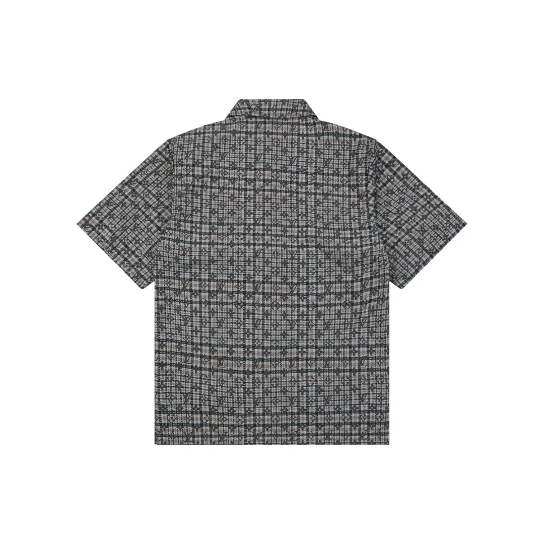 Monogram Plaid Cuban Collar T-Shirt - Back