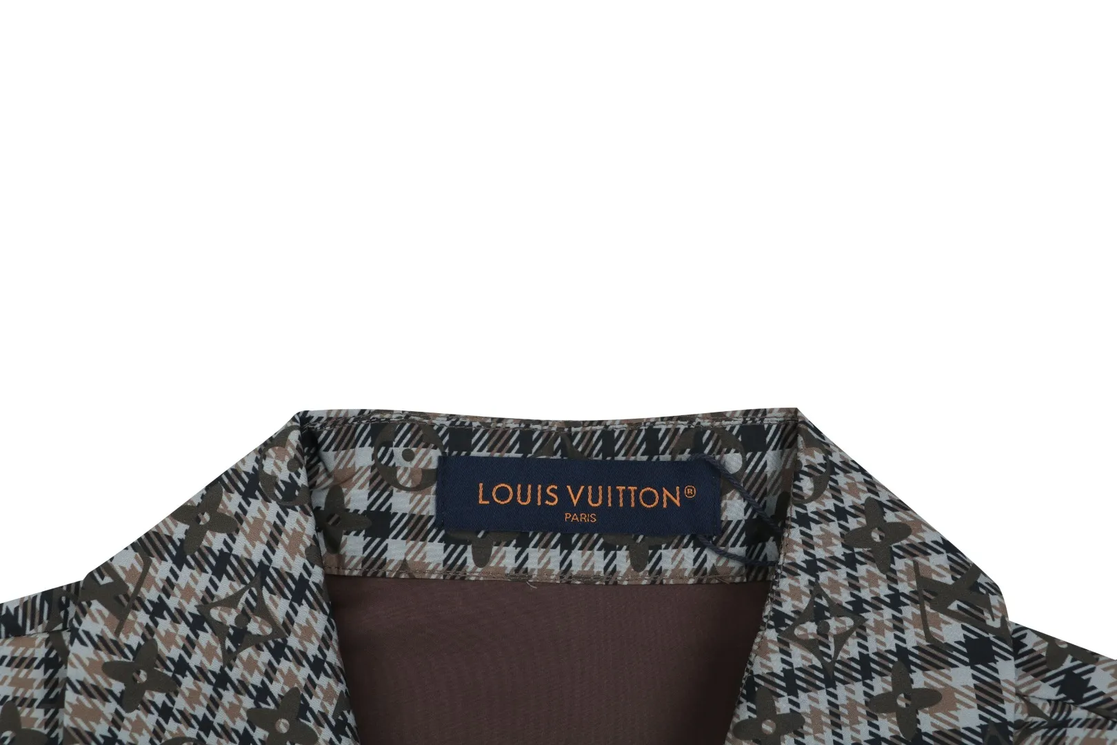 Monogram Plaid Cuban Collar T-Shirt - Close-up Collar