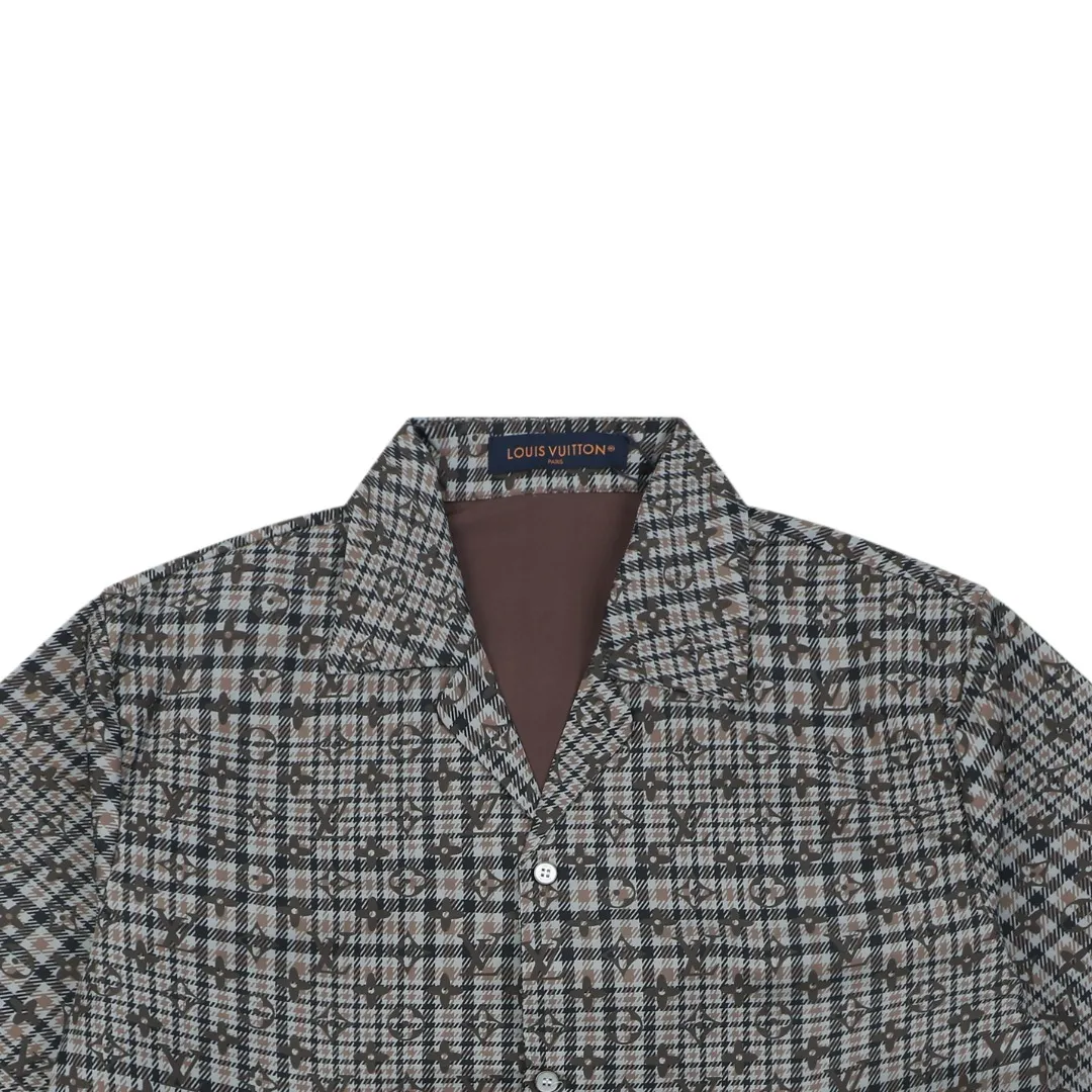 Monogram Plaid Cuban Collar T-Shirt - Collar