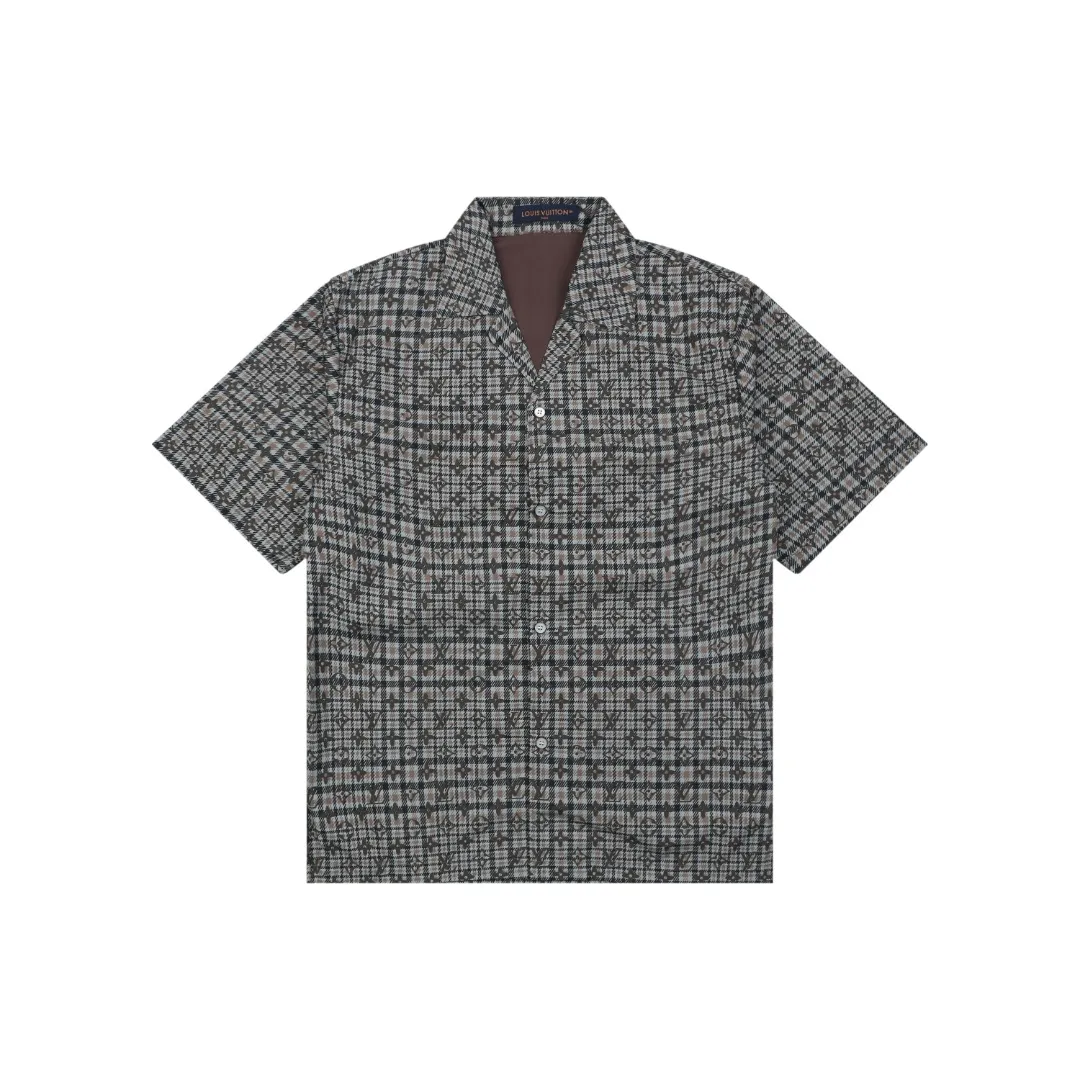 Monogram Plaid Cuban Collar T-Shirt
