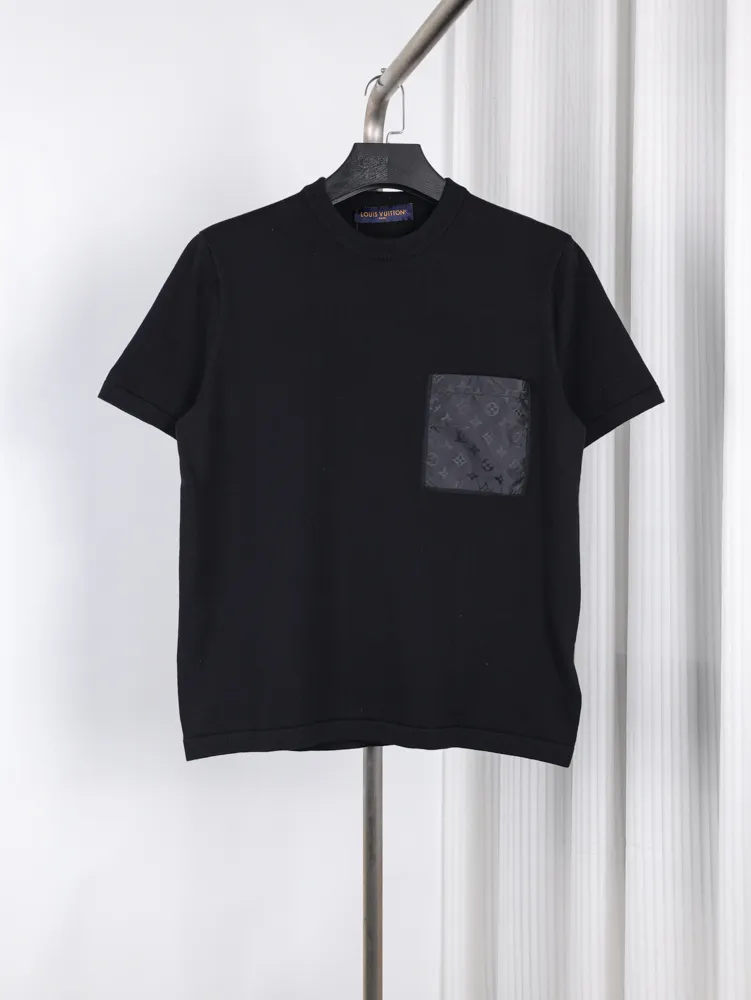 Monogram Pocket Knit Short-Sleeve T-Shirt