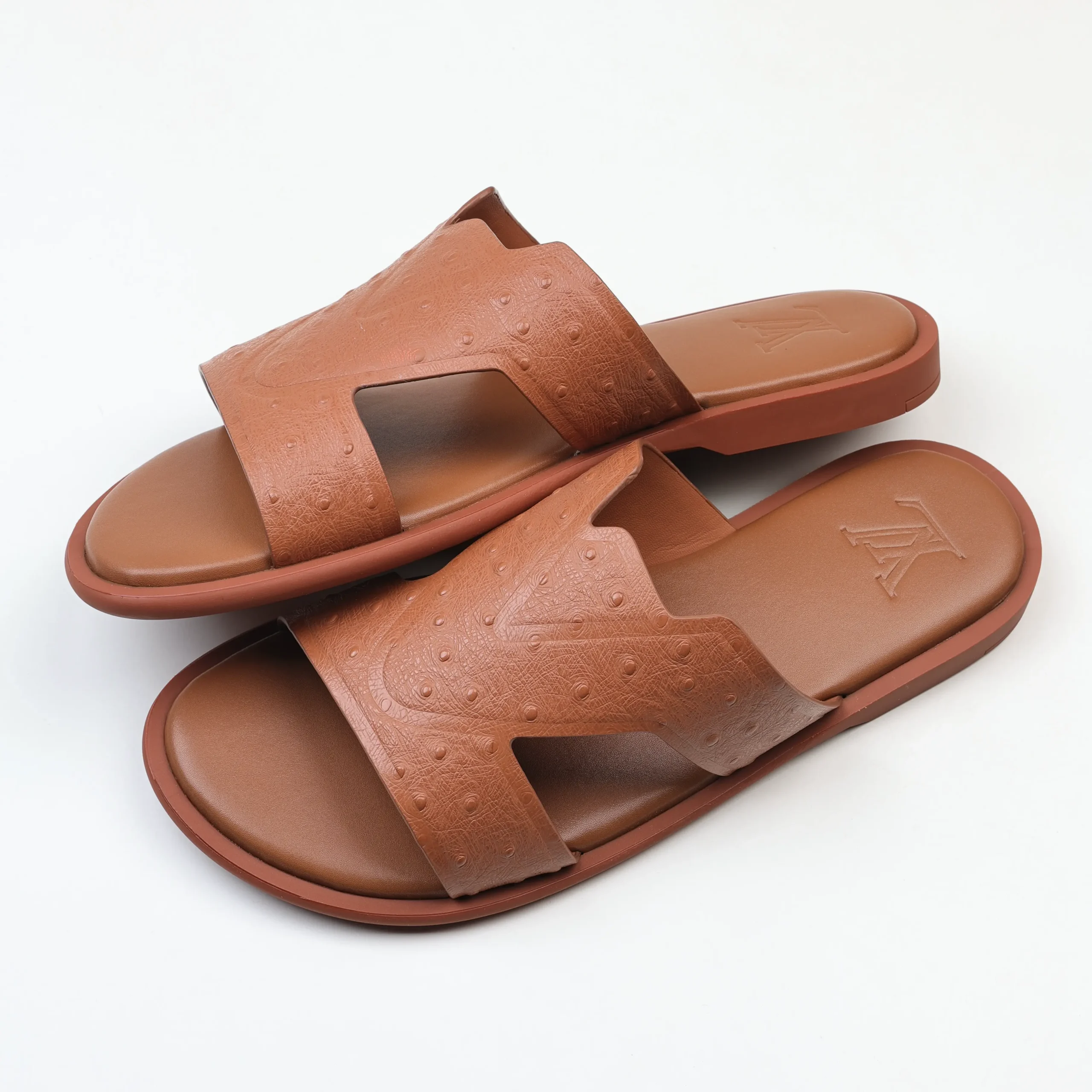 Oasis Sandalen mit runder Zehenpartie aus Krokodilleder, karamellfarben10