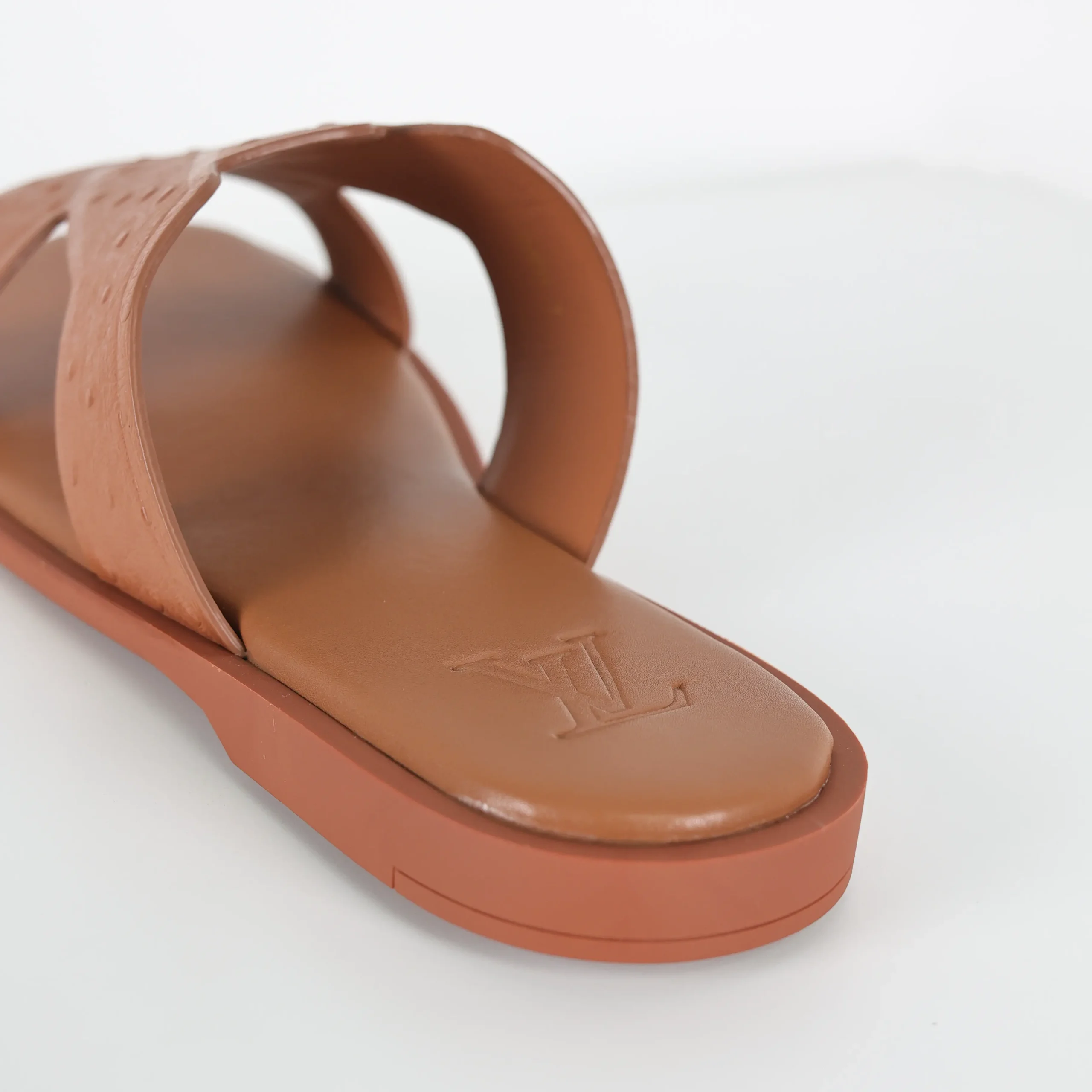 Oasis Sandalen mit runder Zehenpartie aus Krokodilleder, karamellfarben3