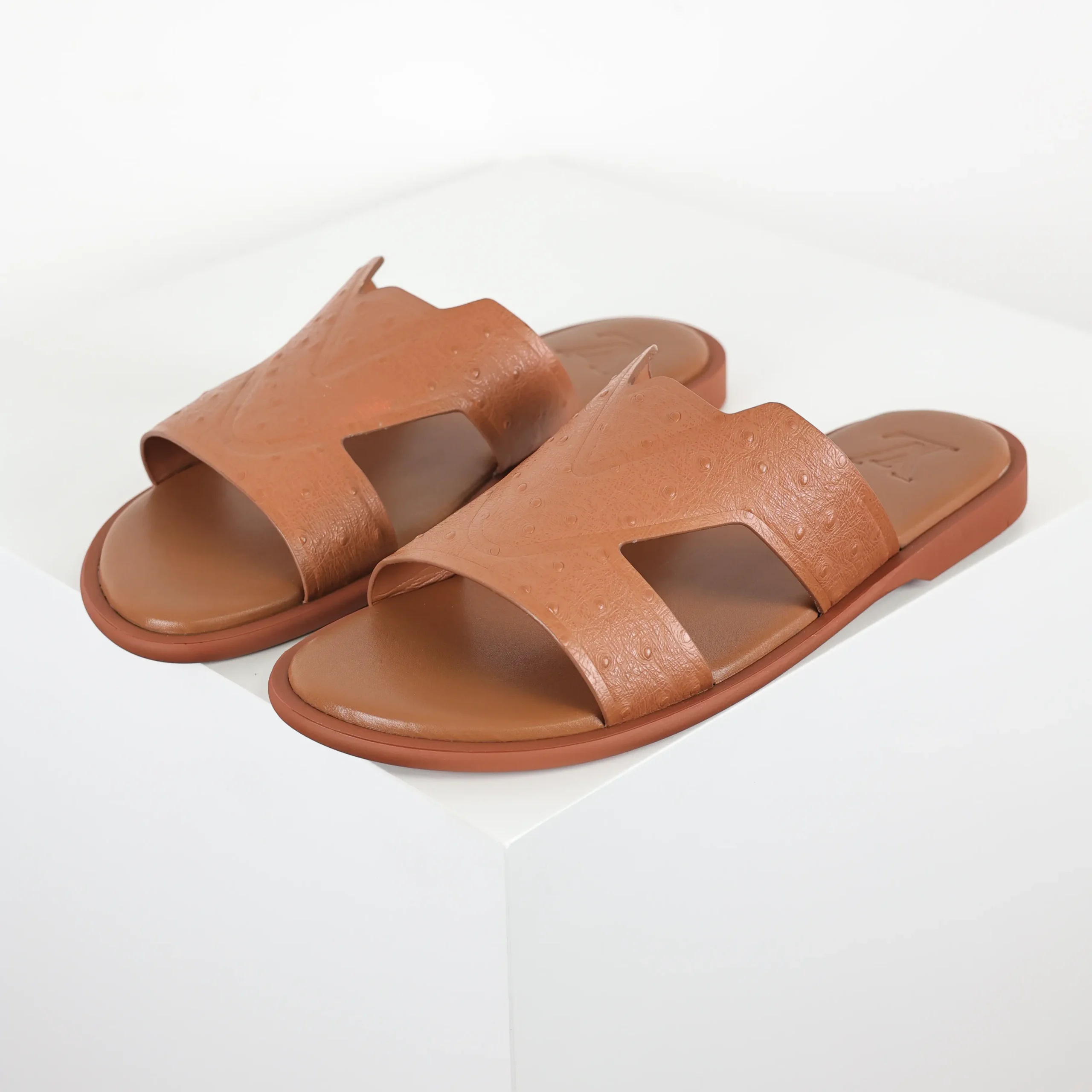 Oasis Sandalen mit runder Zehenpartie aus Krokodilleder, karamellfarben4