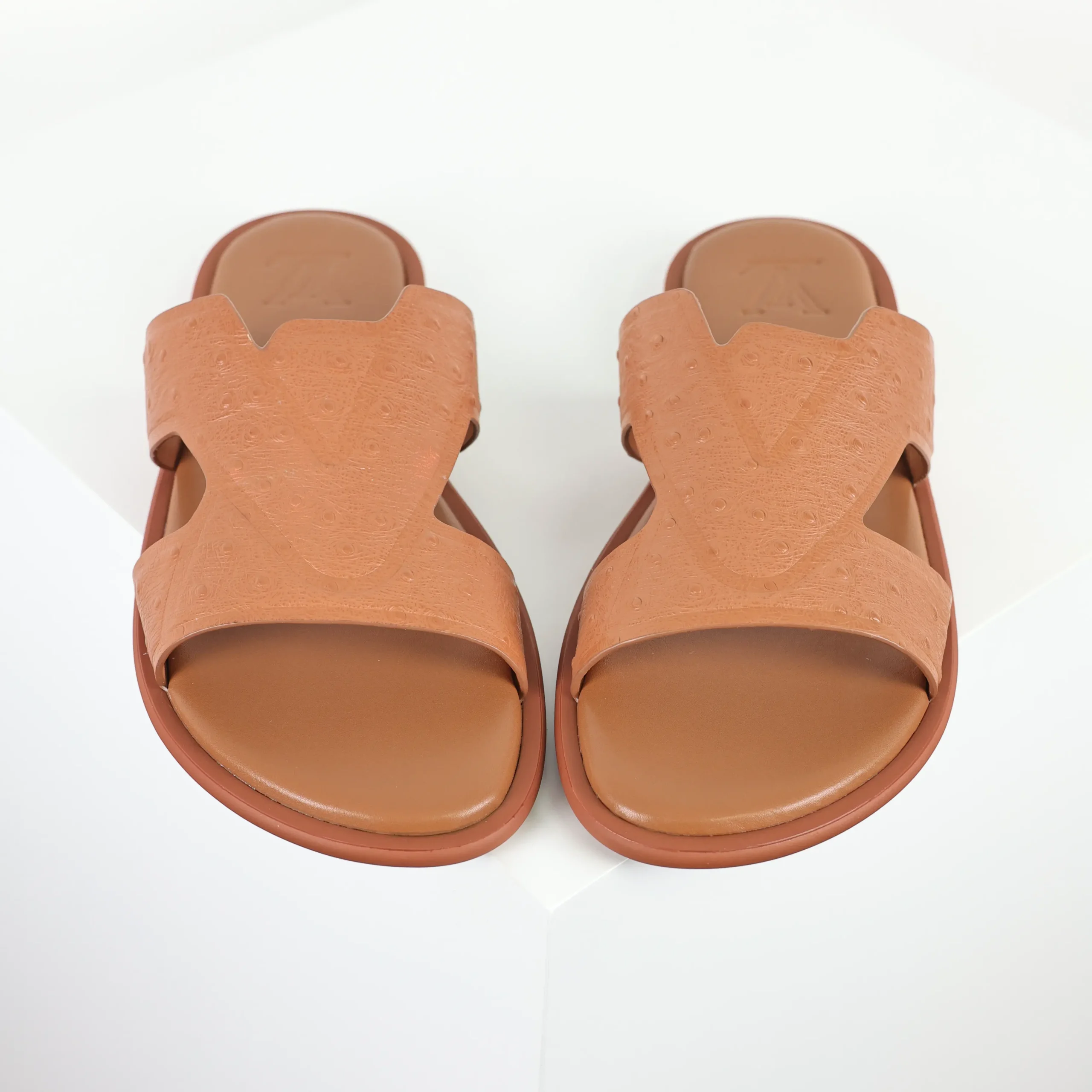 Oasis Sandalen mit runder Zehenpartie aus Krokodilleder, karamellfarben5