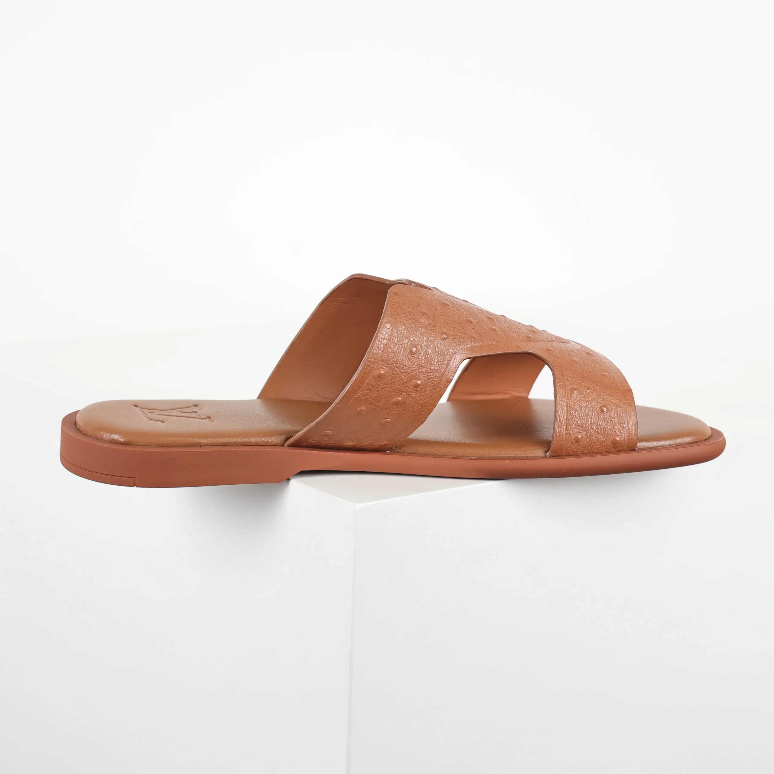 Oasis Sandalen mit runder Zehenpartie aus Krokodilleder, karamellfarben6