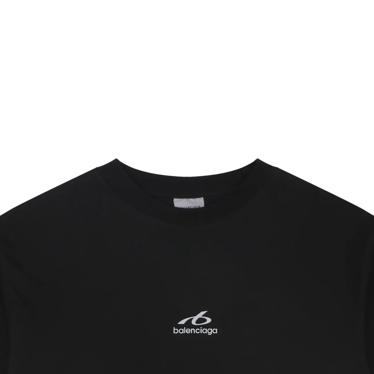 Reflective Logo Minimalist T-Shirt - Neckline