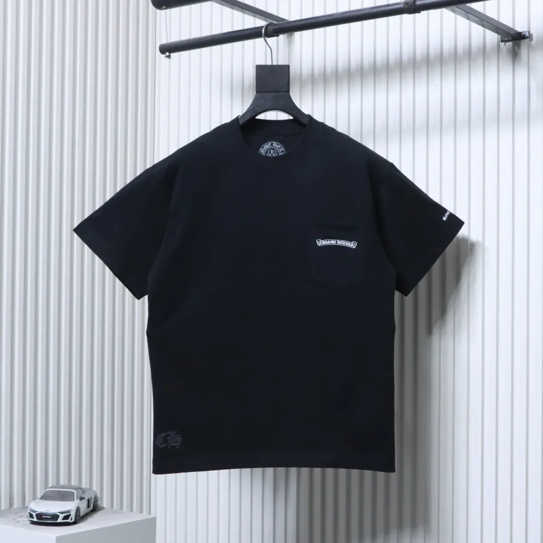 Sanskrit Pocket Logo T-Shirt - Front View Black