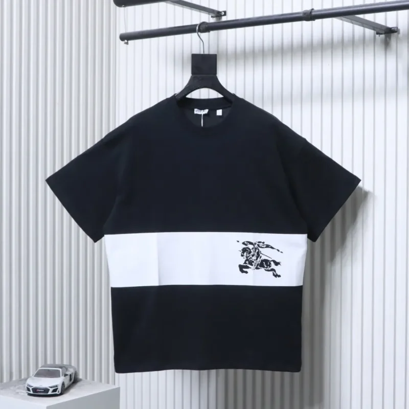 Striped Horse Print Short Sleeve T-Shirt