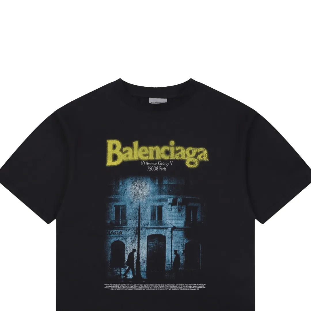 Vintage Street Scene Graphic T-Shirt - Details
