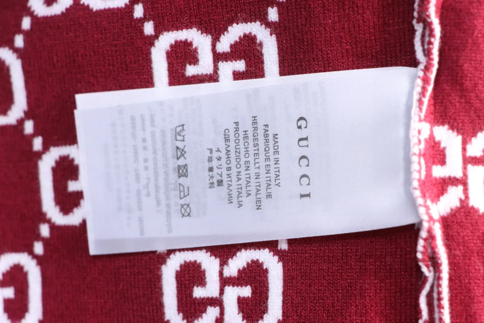 All-Over Jacquard Knit Polo T-Shirt - Care Label