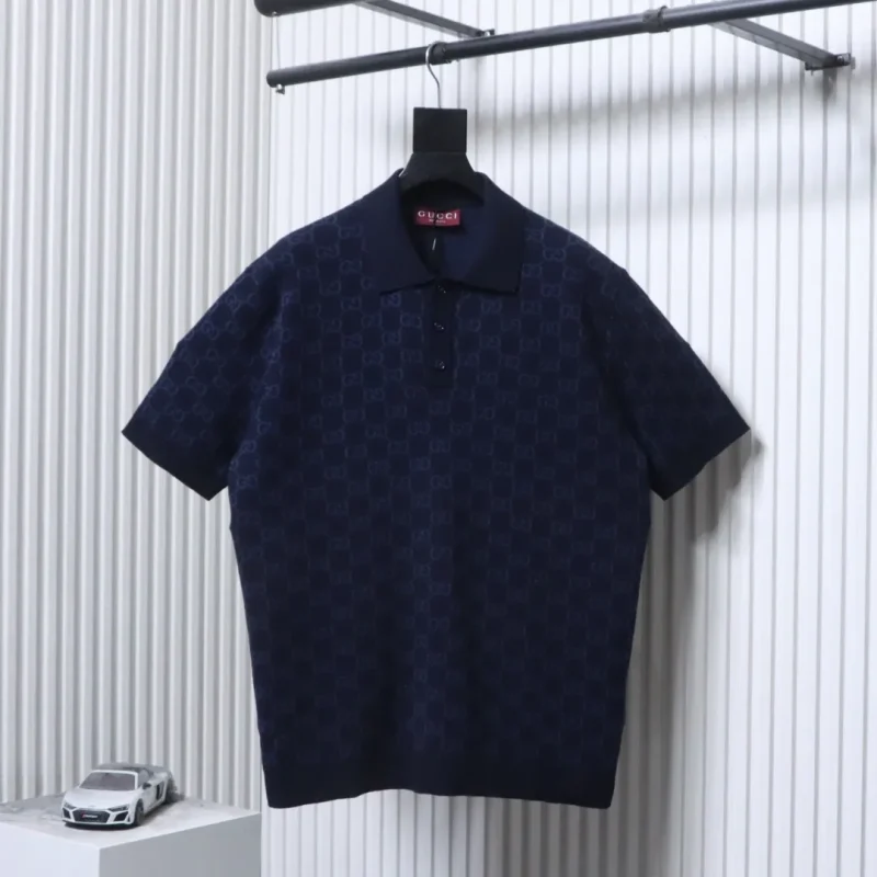All-Over Monogram Jacquard Knit Polo T-Shirt