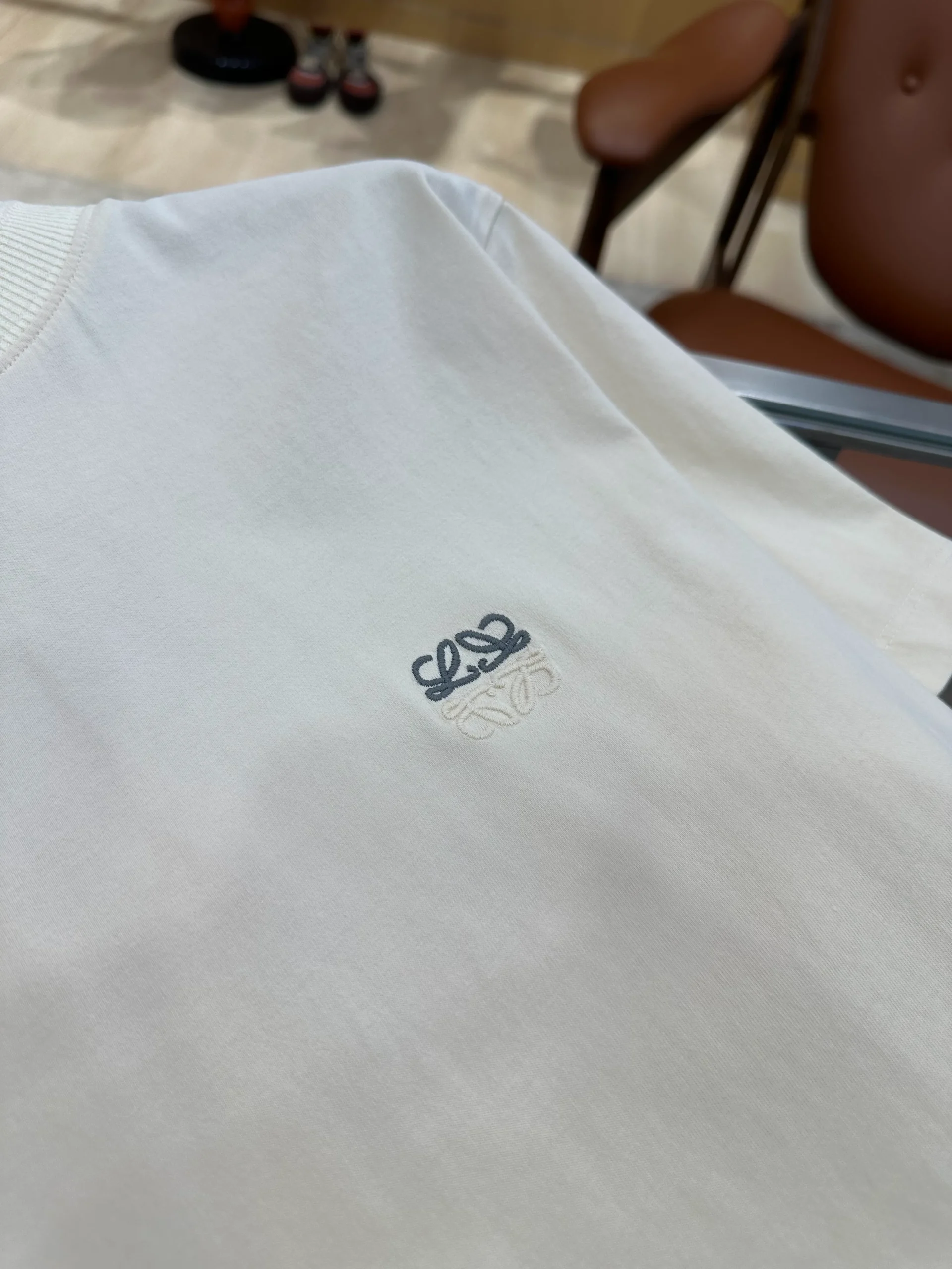 Anagram Embroidered Cotton T-Shirt - Angled Brand Logo