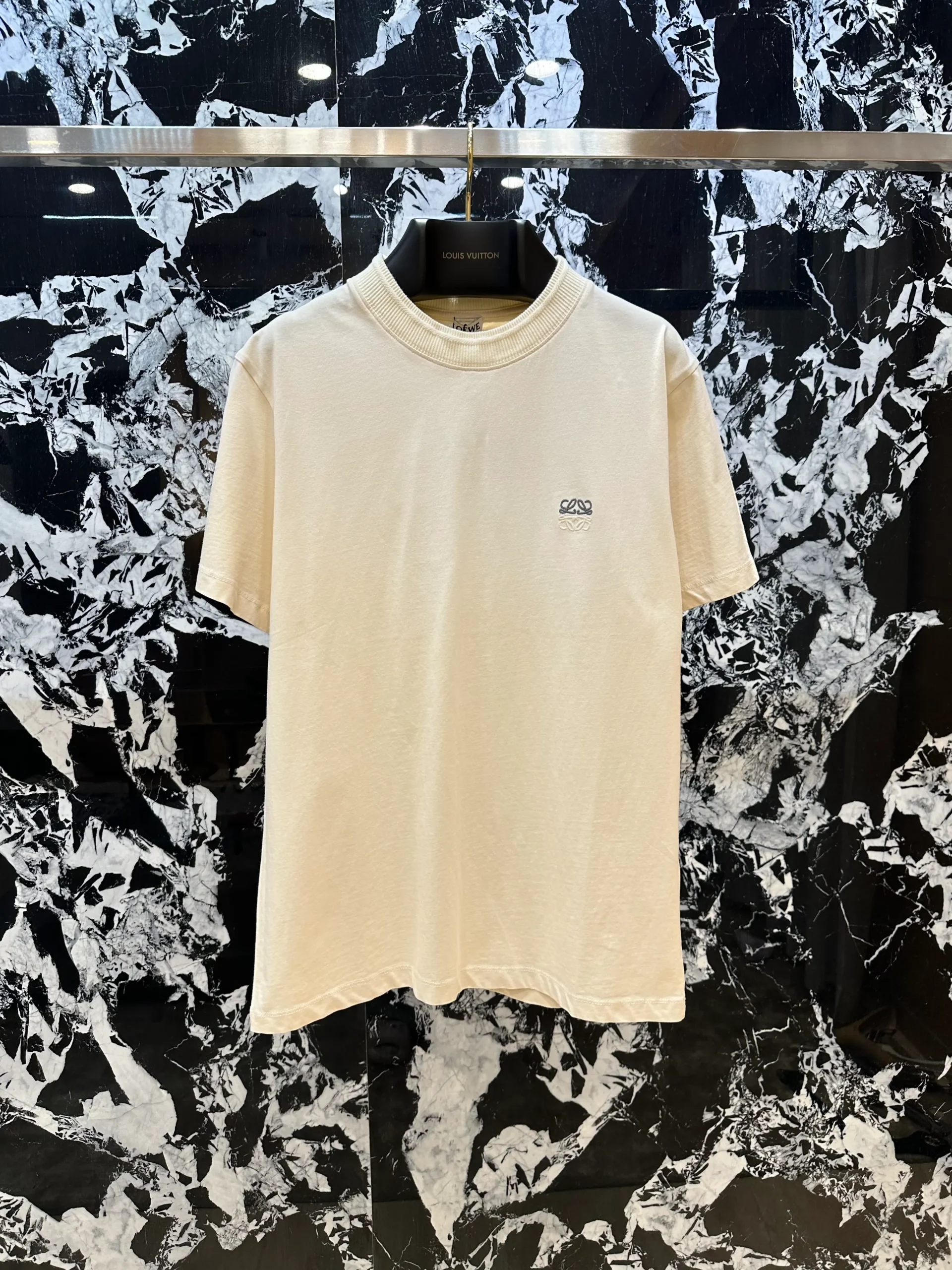 Anagram Embroidered Cotton T-Shirt - Front View Off-White