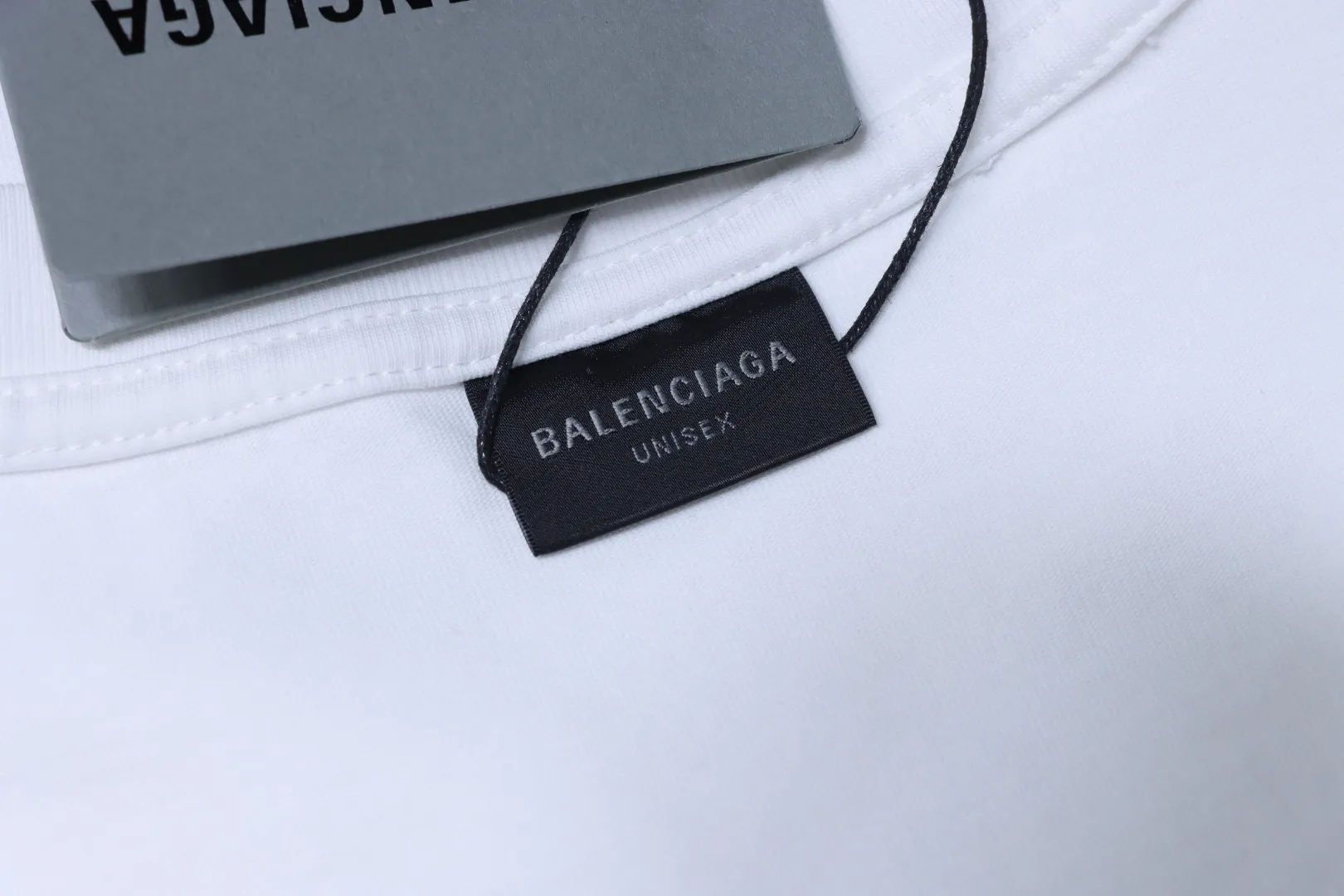 Balenciaga Circular Letter Print Distressed T-Shirt - Brand Label