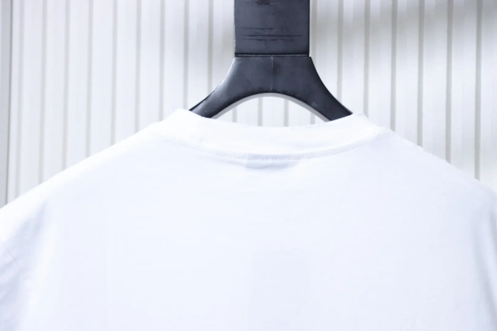 Balenciaga Circular Letter Print Distressed T-Shirt - Rear Collar