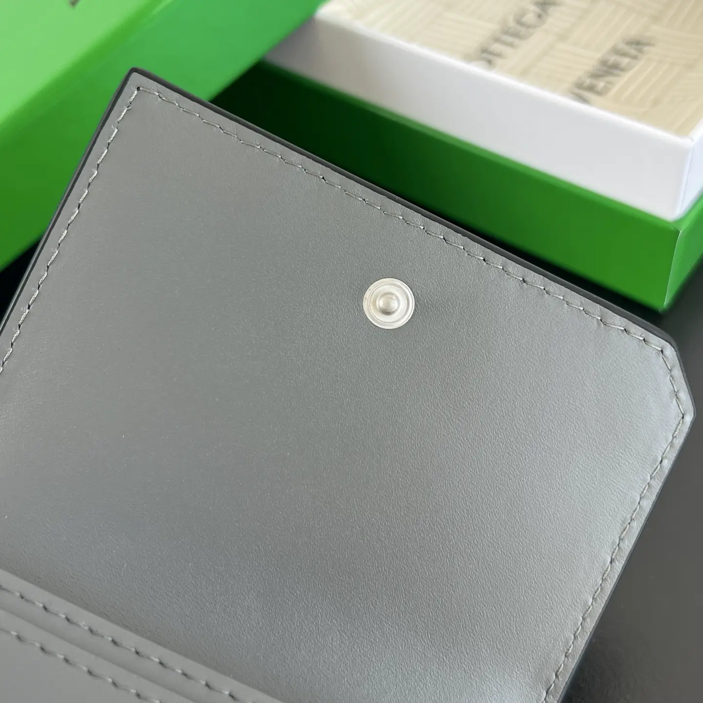 Bottega Veneta's new business card holder, black. Dimensions: 11 x 7.5 x 2.5 cm1