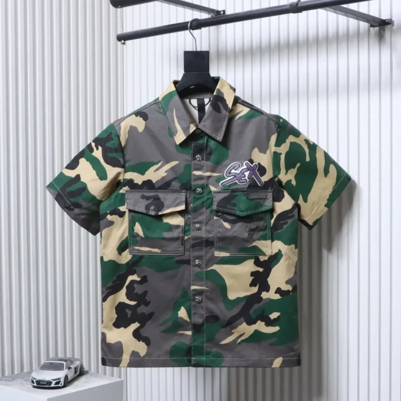 Camouflage Denim Short Sleeve Set