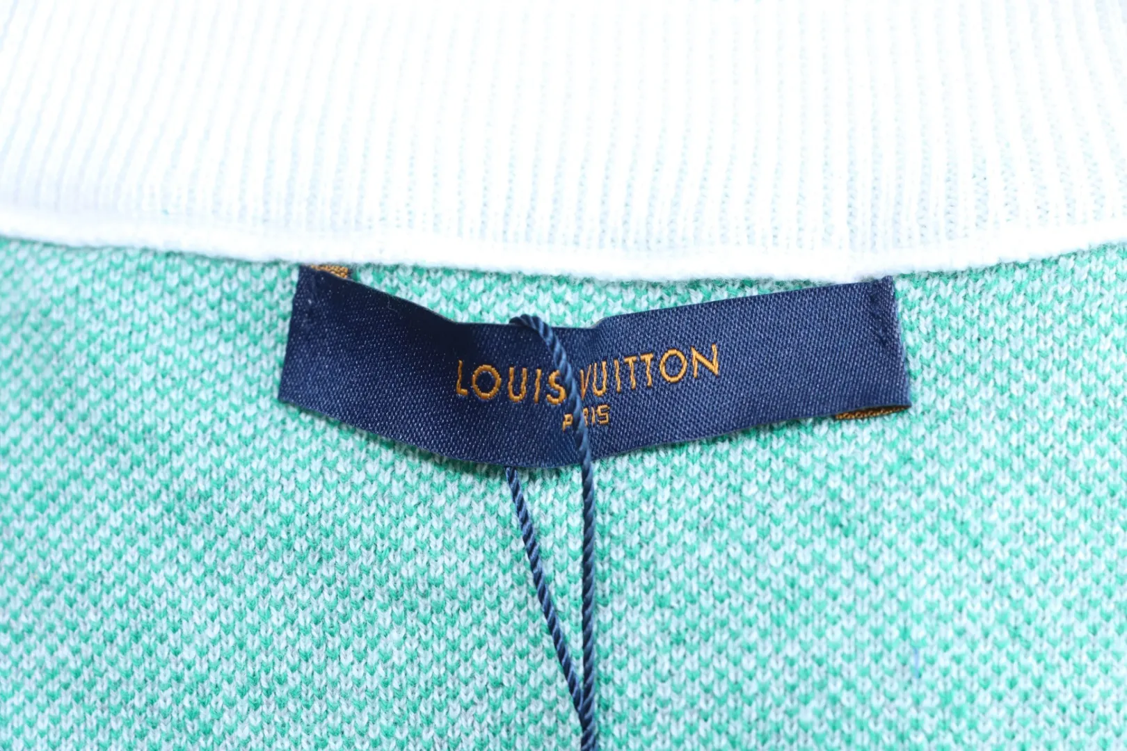 Checkered Knit Jacquard Short Sleeve T-Shirt - Brand Label