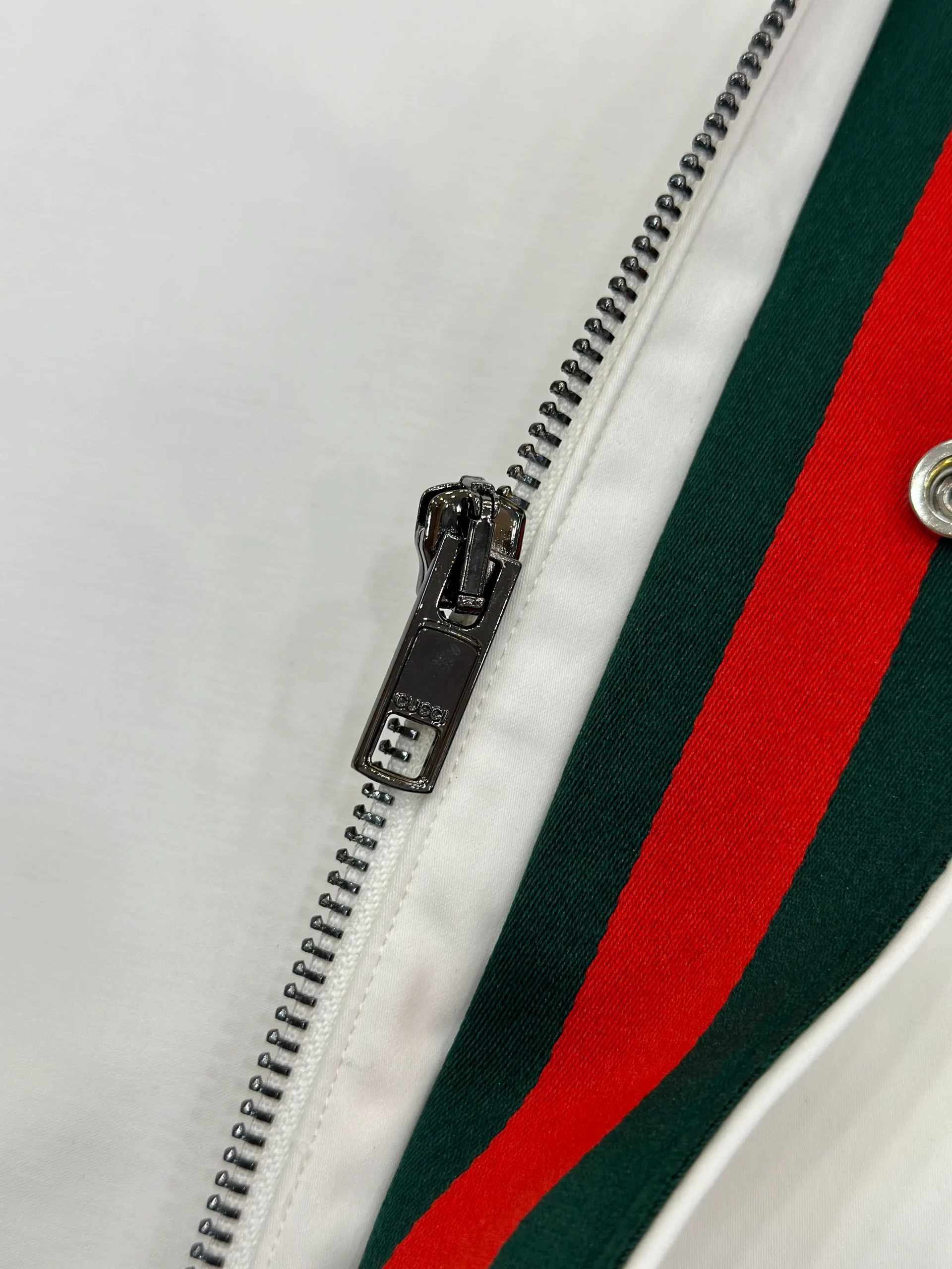 Classic Web Stripe Hooded Windbreaker Jacket - Zipper