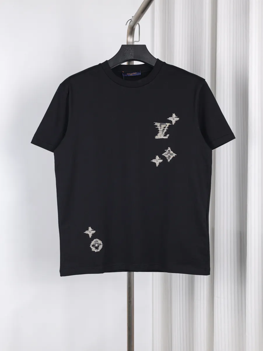 Color-Block Embroidered T-Shirt - Black