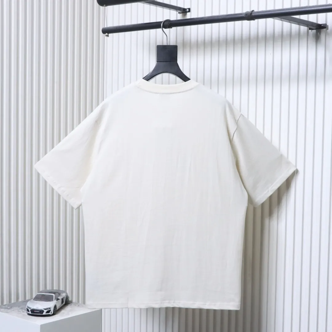 Double-B Embroidered Crew Neck T-Shirt - Rear View White