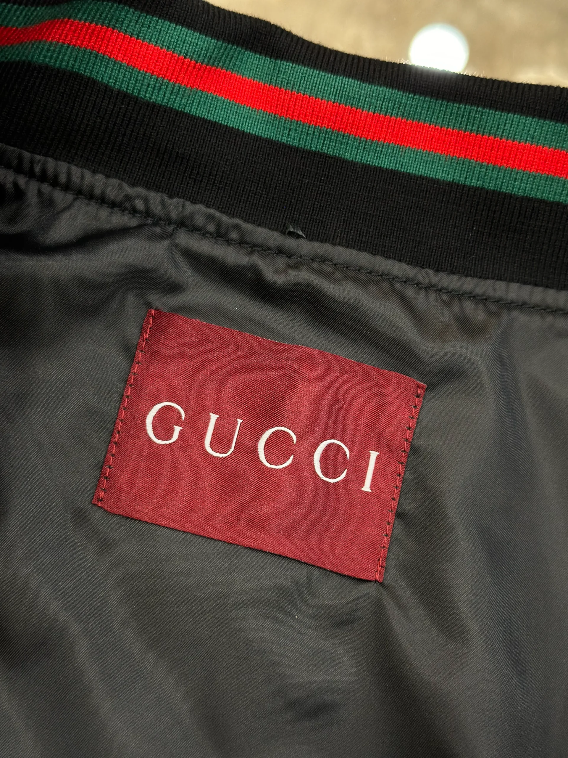 Embroidered Logo Baseball Collar Leather Jacket - Ncck Brand Label
