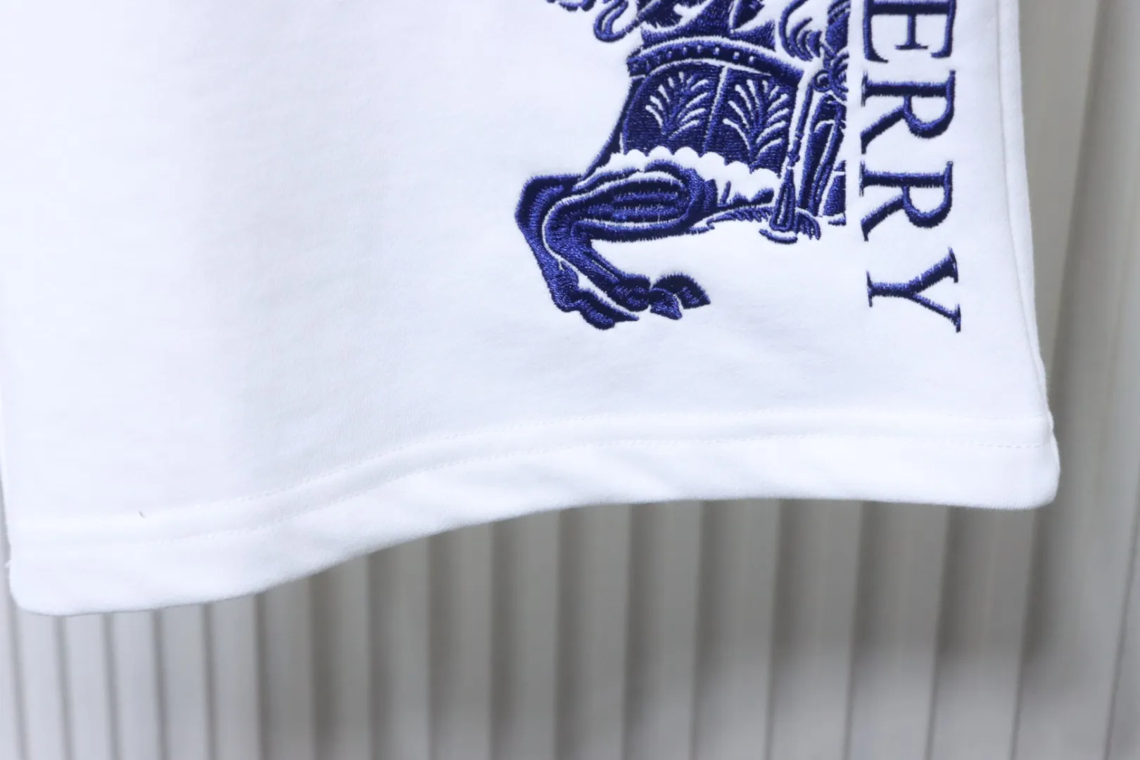 Equestrian Embroidered Shorts - Bottom Hem