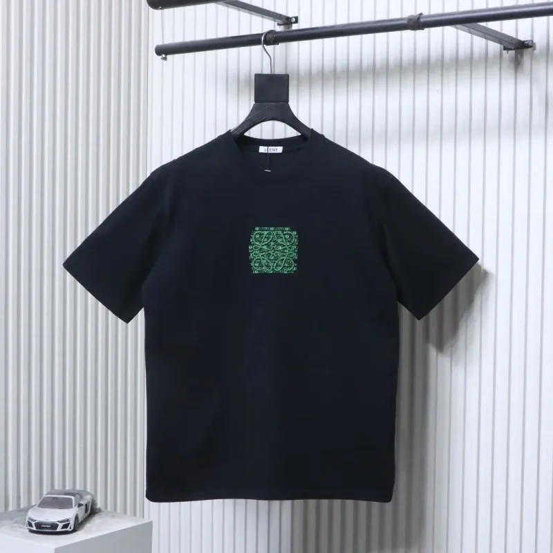 Geometric Iridescent Sequin Embroidered Crew Neck T-Shirt