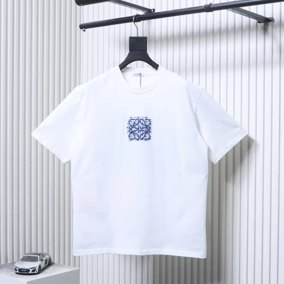Geometric Iridescent Sequin Embroidered Crew Neck T-Shirt - Front View White