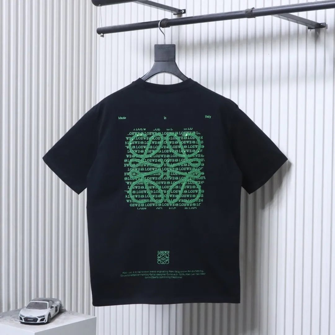 Geometric Iridescent Sequin Embroidered Crew Neck T-Shirt - Rear View Black