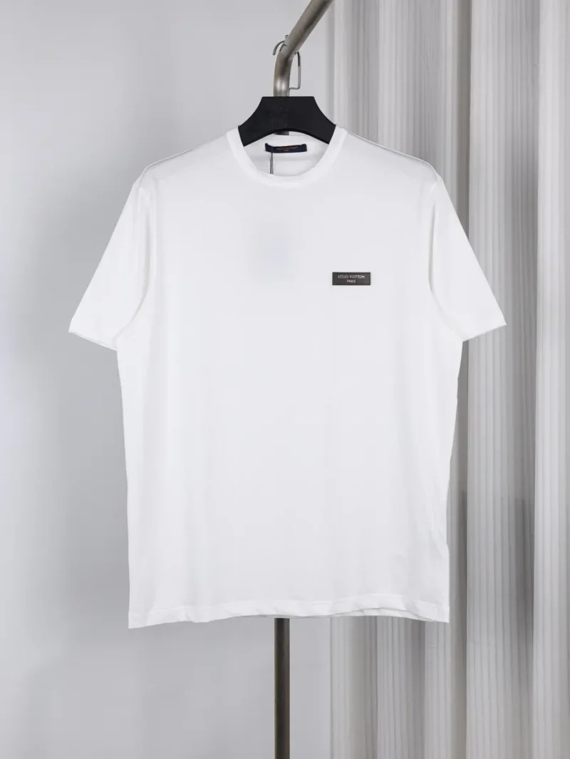 Gold-Plated Leather Logo Washed T-Shirt