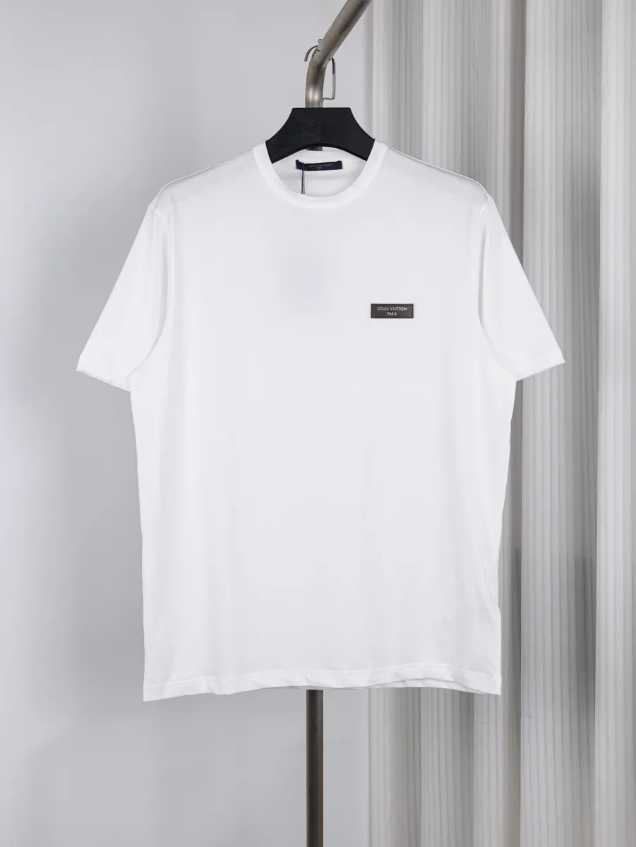 Gold-Plated Leather Logo Washed T-Shirt