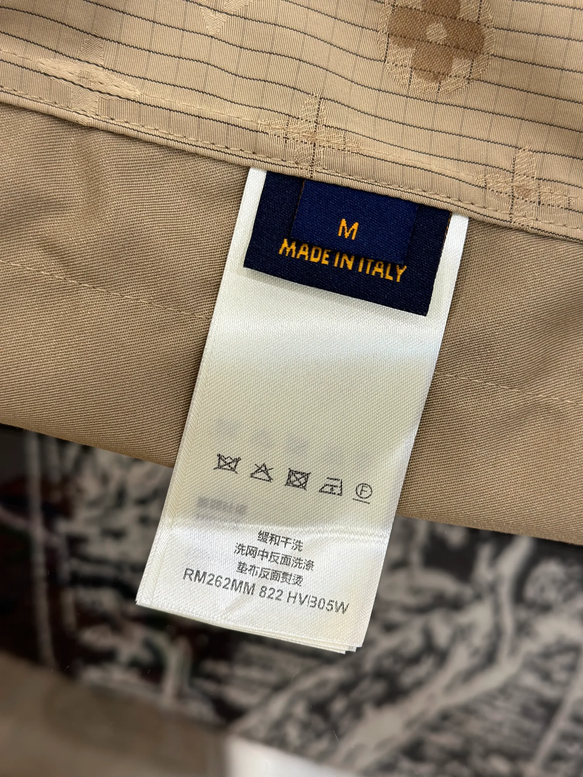 Monogram Check Collared Work Jacket - Care Label