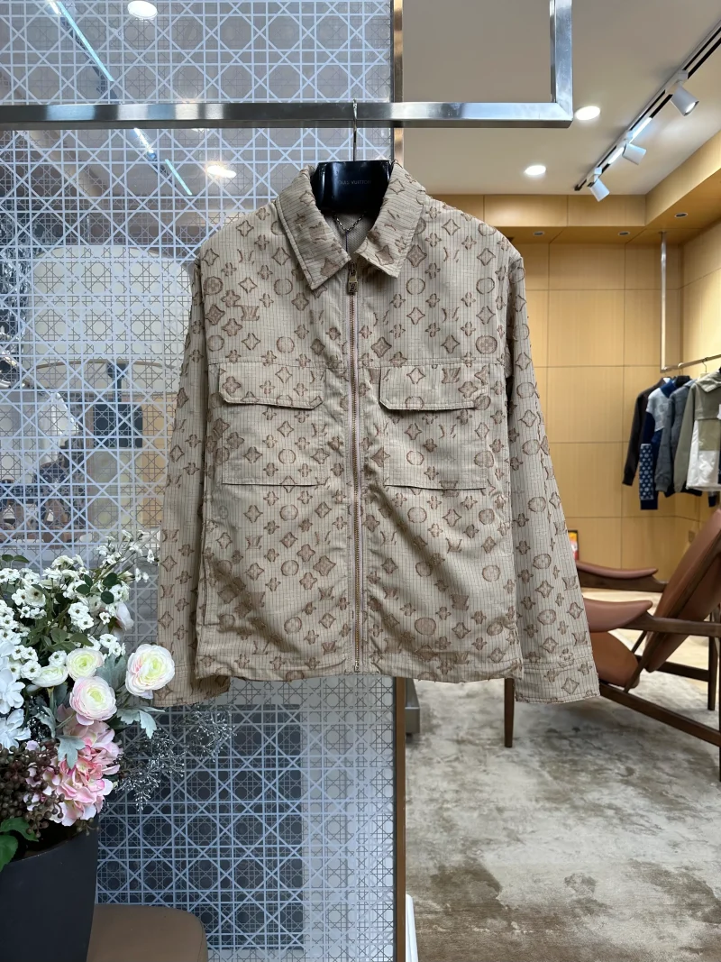 Monogram Check Collared Work Jacket