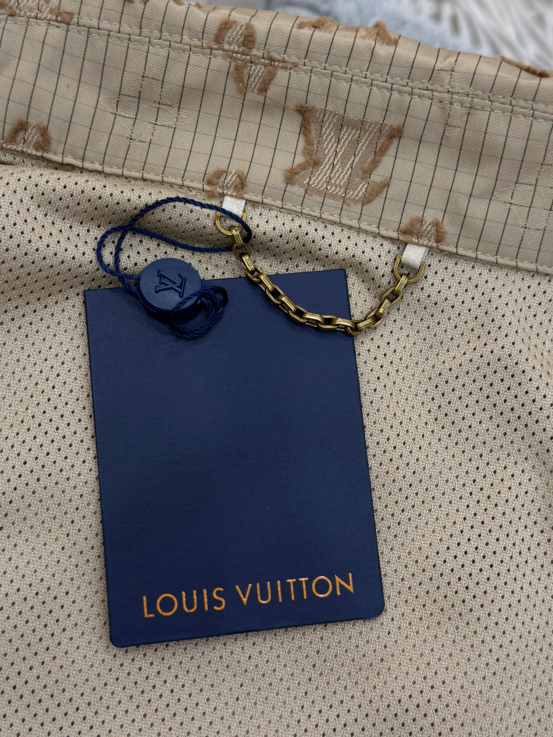 Monogram Check Collared Work Jacket - Hangtag