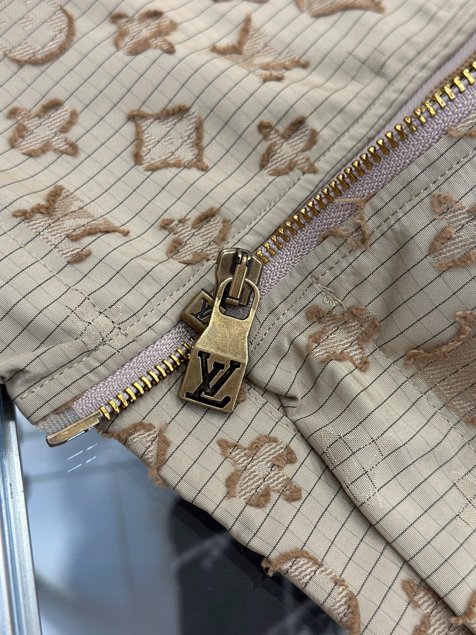 Monogram Check Collared Work Jacket - Zipper